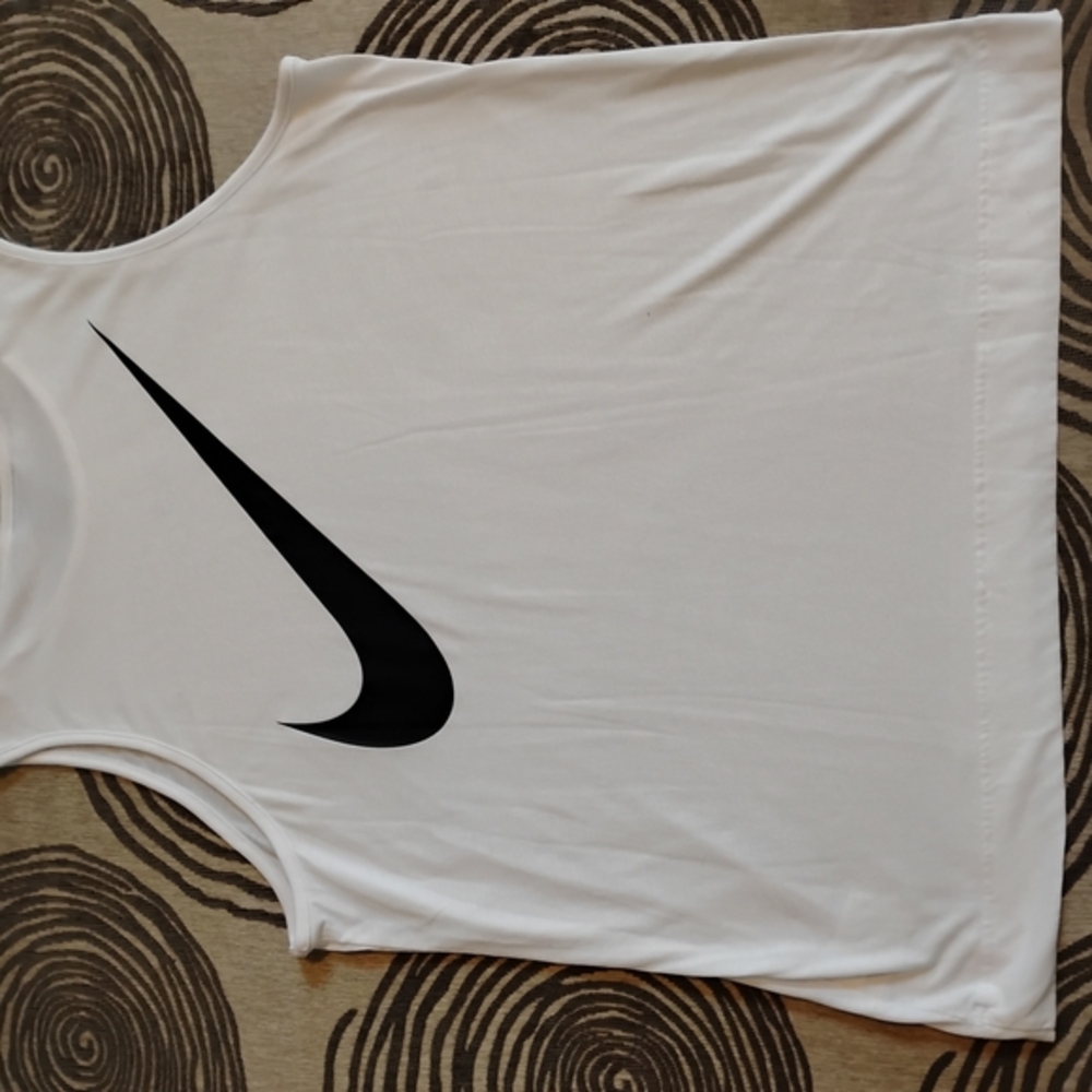 Nike Classic White Tank with Black Logo Sz XL